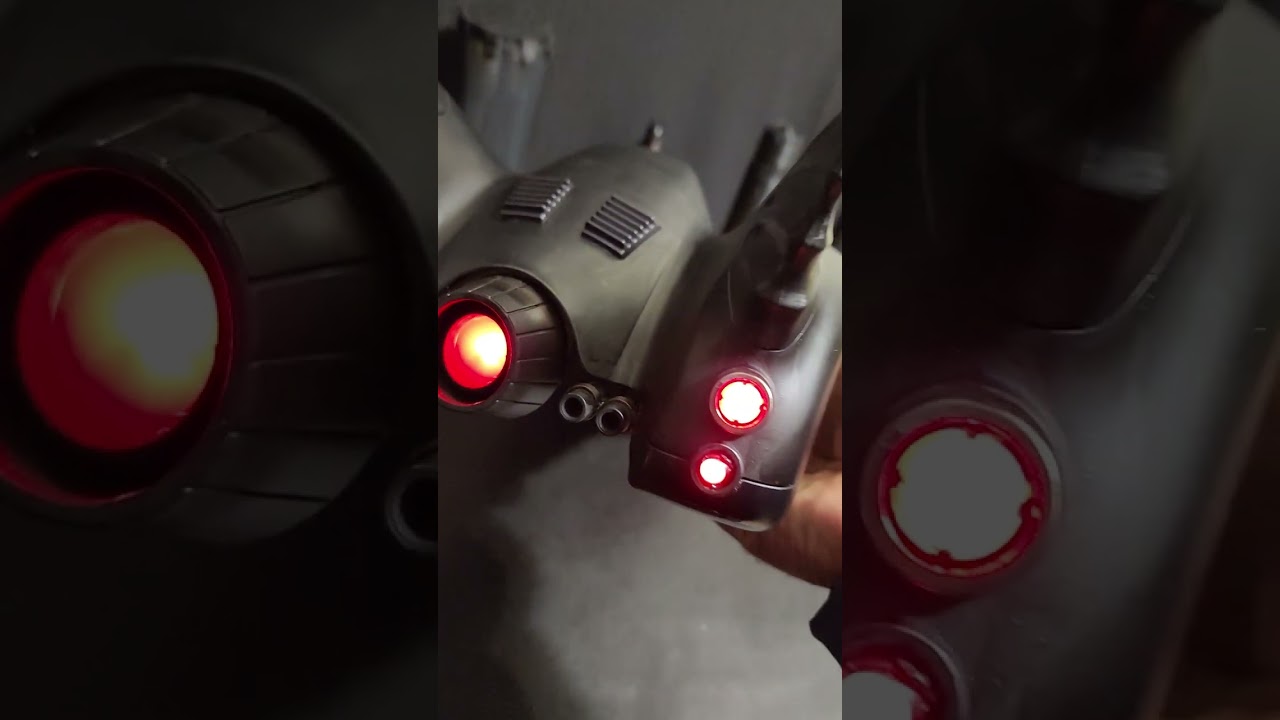 Custom Batmobile batwing and 3D printed parts with leds