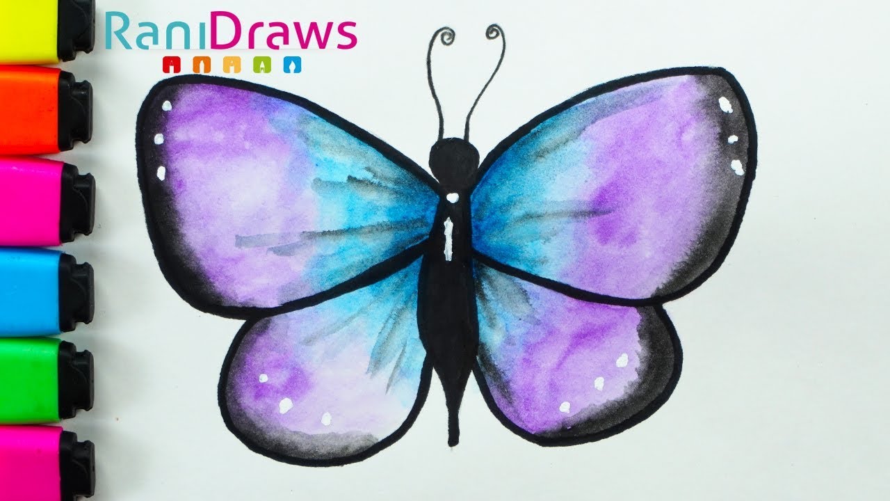 HOW TO DRAW A BUTTERFLY - CÓMO DIBUJAR UNA MARIPOSA