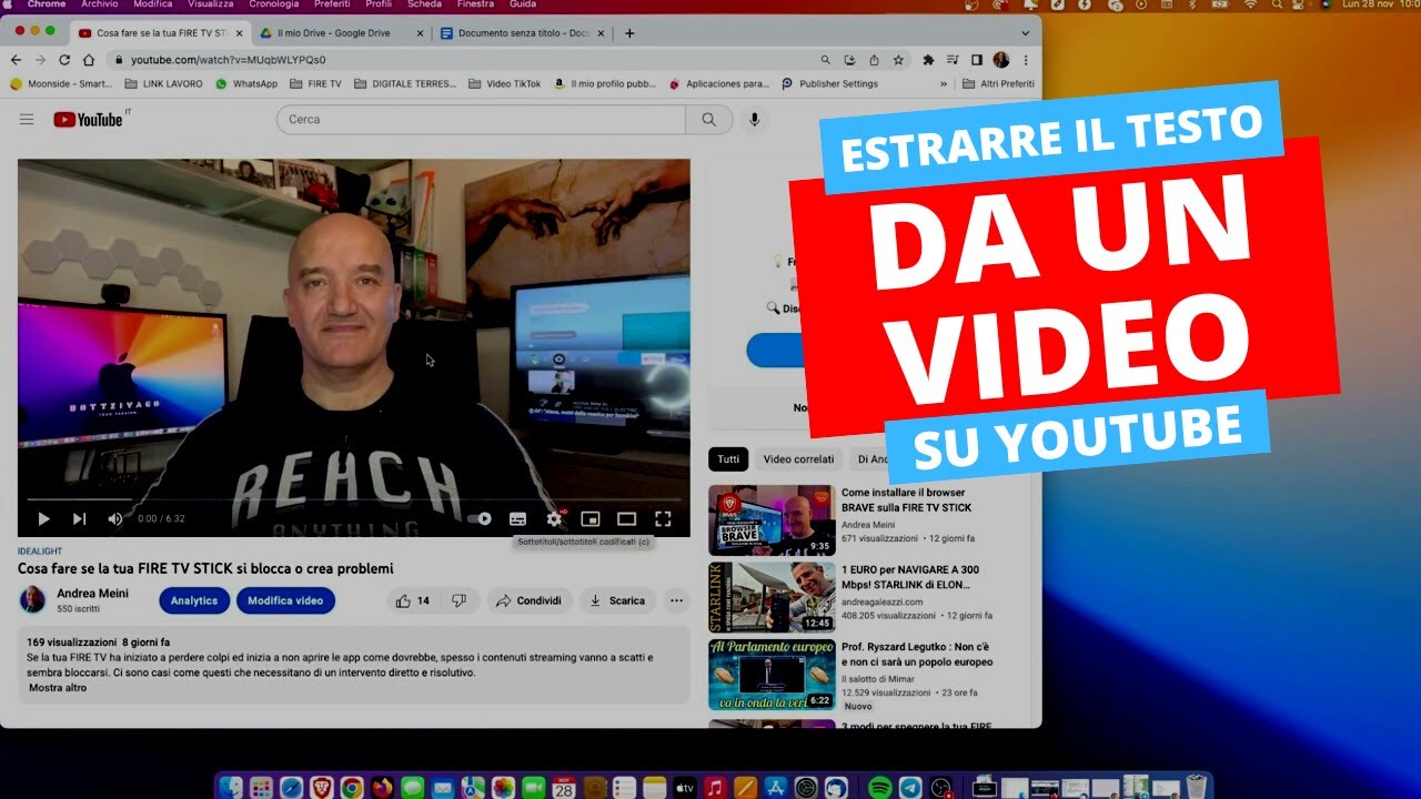Come estrarre il testo da un video di YouTube