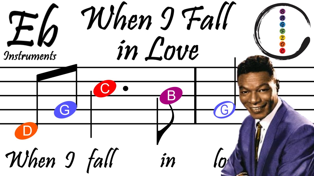 When I Fall in Love - Beginner Sheet Music Eb Instruments with Easy Notes & Letters