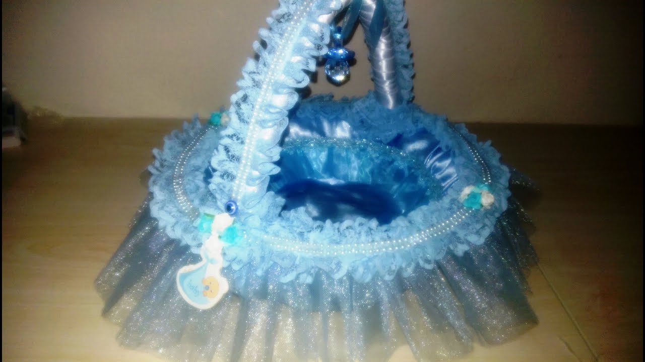 Baby Shower Blue Basket Making , Bebek Sepeti Yapımı