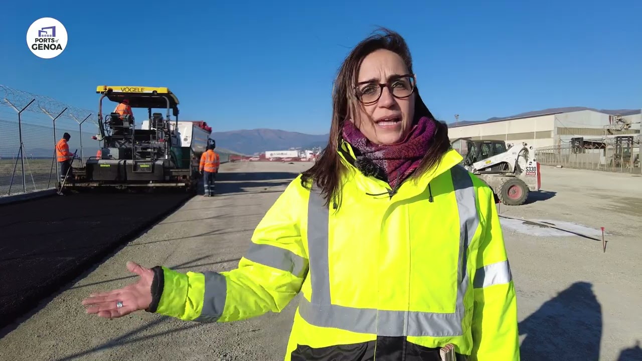 Autoparco Sestri Ponente Aeroporto - installazione della nuova pavimentazione - 13.01.2022