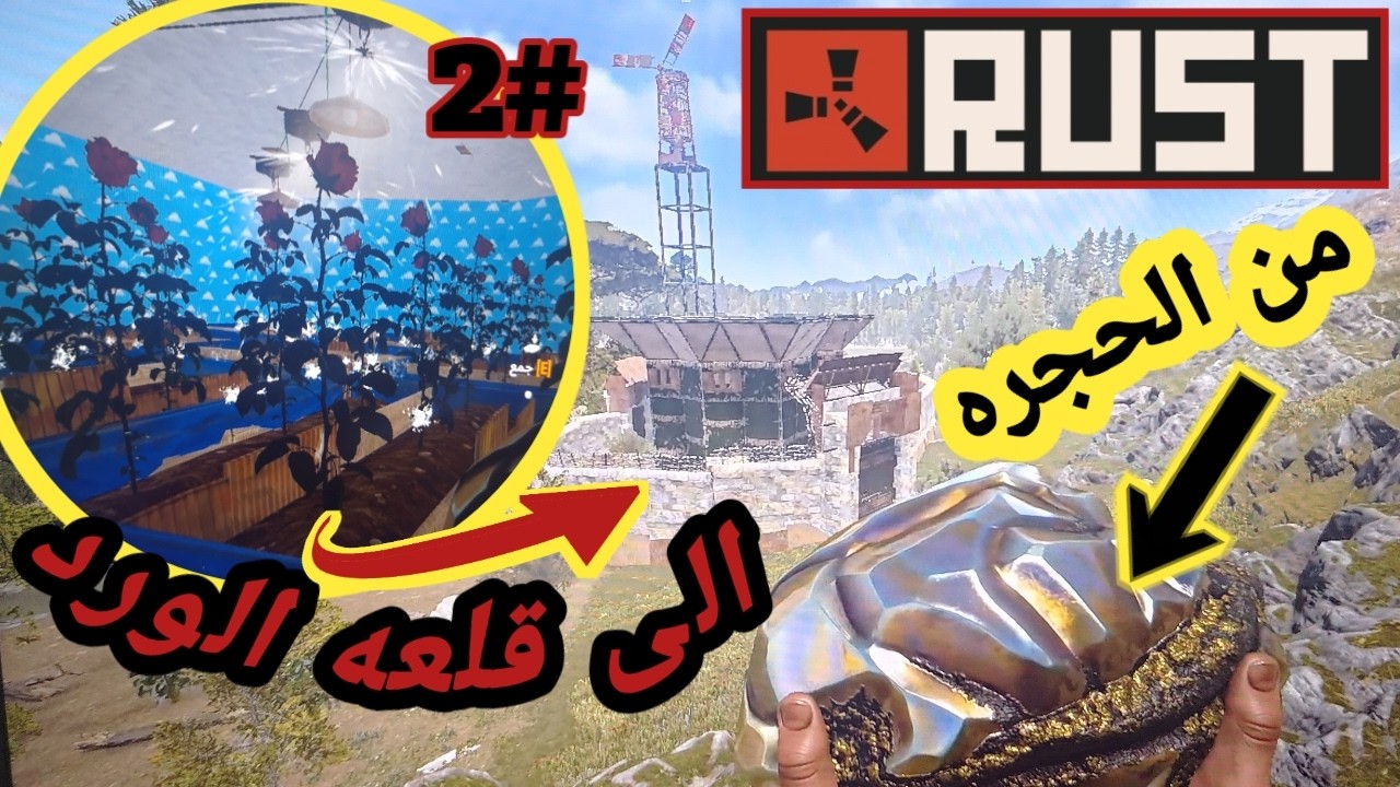 راست سولو🔥 #2 مزرعه الورد 🤠 المزارع [ solo  rust ]