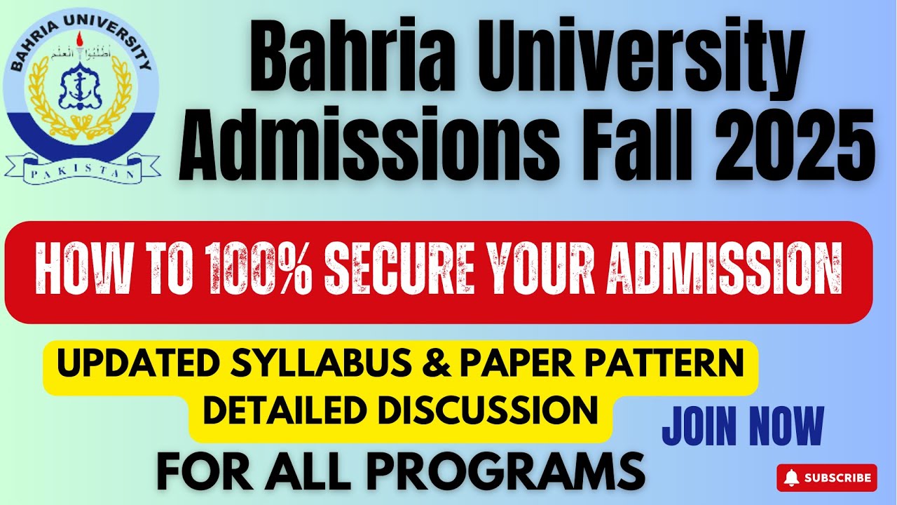 Bahria University Fall 2025 Admissions | Updated Syllabus & Paper Pattern | Complete Discussion