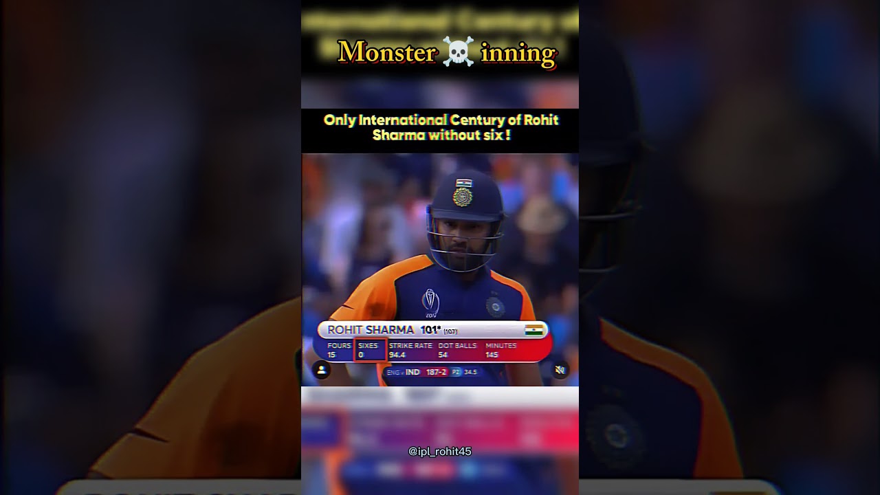 First time Rohit complete century without hitting a six ☠️#hitman