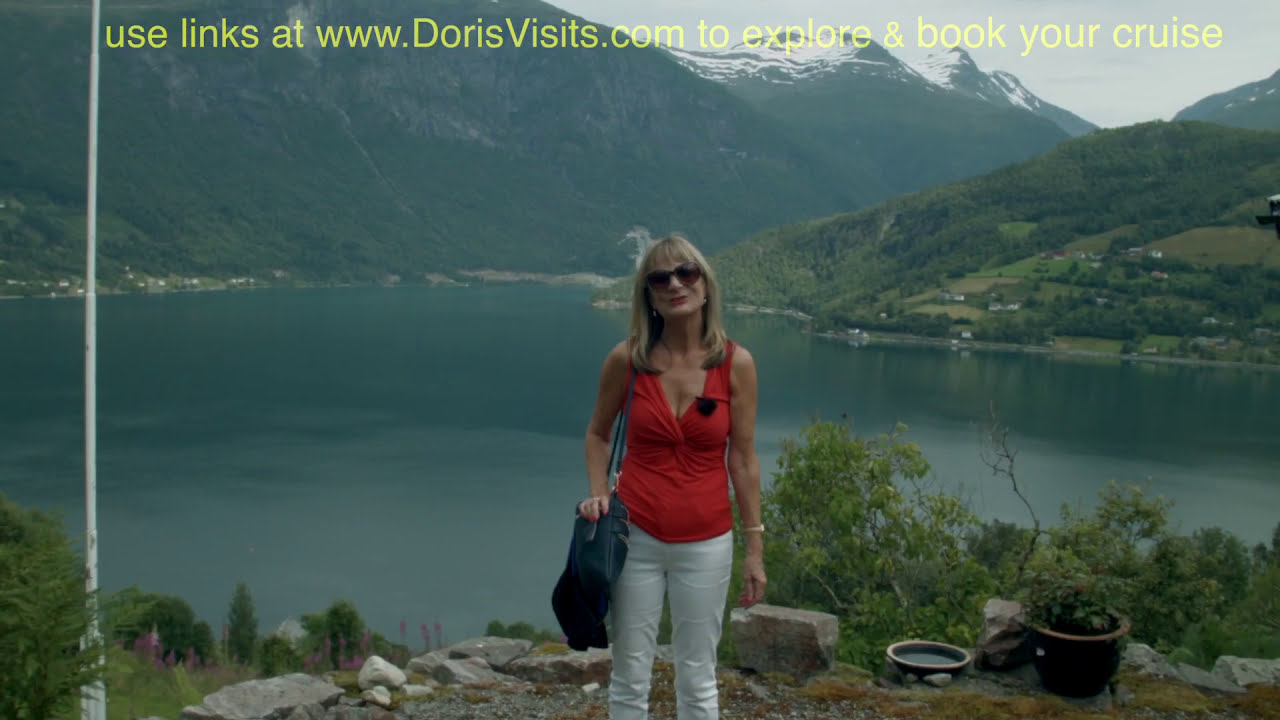 Olden Guide and Walk in Norwegian Fjords.Jean cruises in for Doris Visits