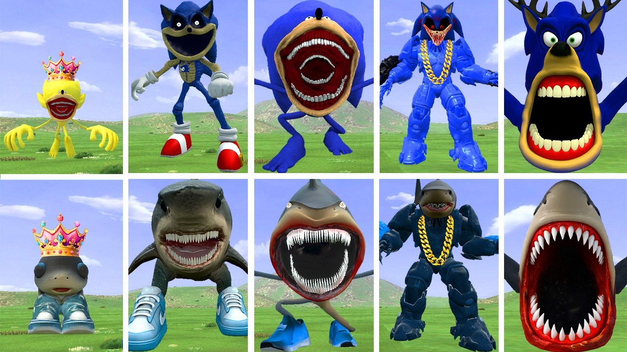 I DISCOVERED NEW EVOLUTIONARY FORMS OF KING SONIC EXE VS KING TRALALERO TRALALA   IN GARRY'S MOD!