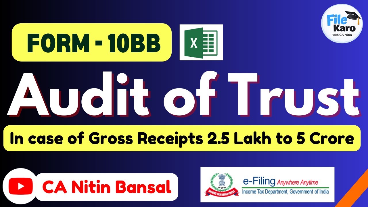 Form 10BB Income Tax | Tax Audit of Trust | Audit of Trust and Society | Form 10BB filing