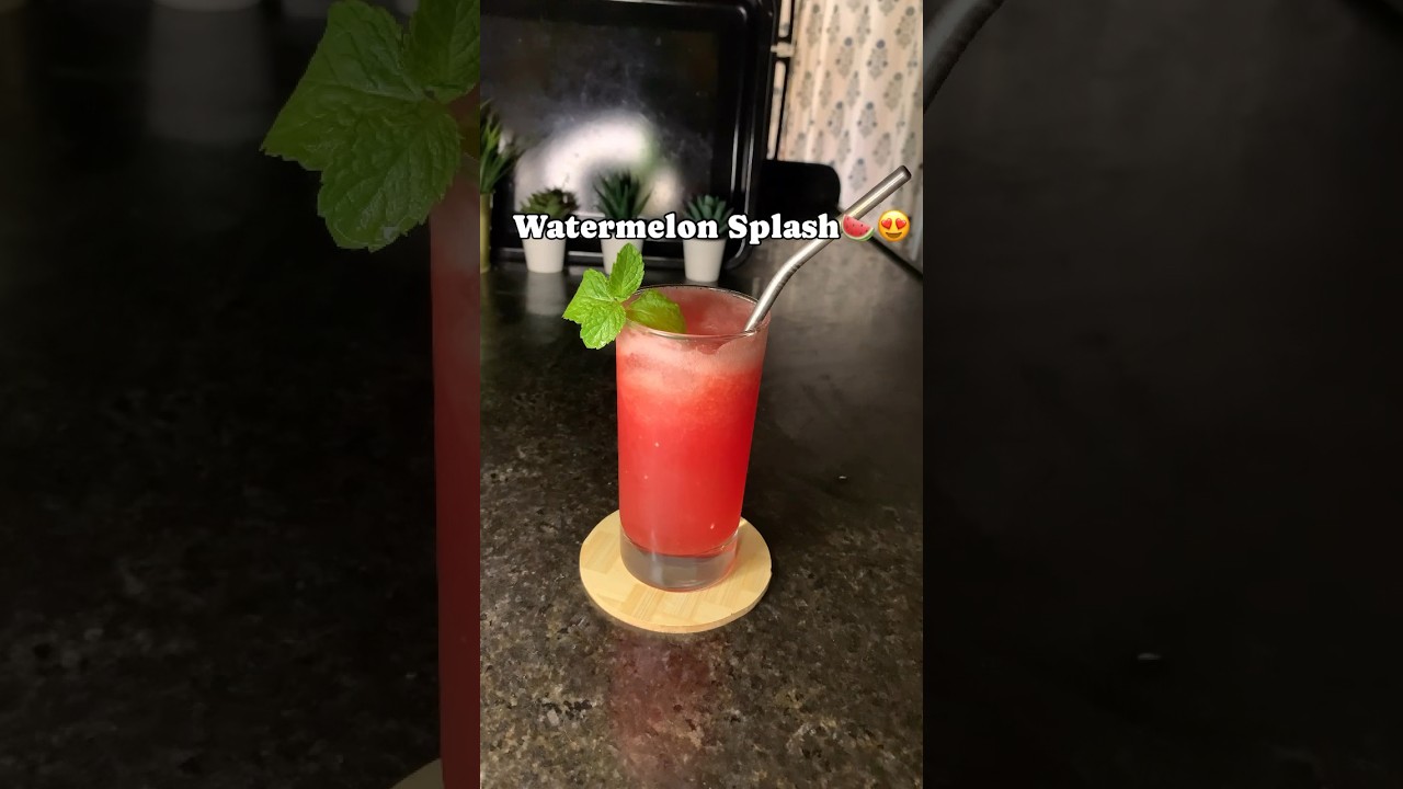 watermelon splash 🍉 #watermelon #watermelondrink #summerdrink #trending #easyrecipes