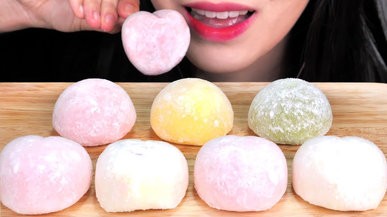 ASMR MOCHI ICE CREAM 모찌아이스크림 먹방 韓国 咀嚼音もちアイスクリーム Soft Sticky EATING SOUNDS NO TALKING
