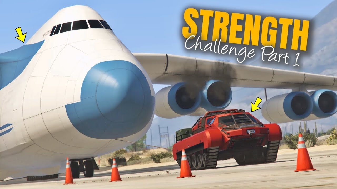 GTA 5 ONLINE - STRENGTH CHALLENGE Part 1 (WHICH IS STRONGEST MILITARY VEHICLE?)