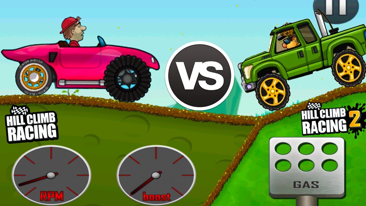 Hill Climb Racing Garage vs Hill Climb Racing 2 - Monster Truck vs Super Diesel Forest