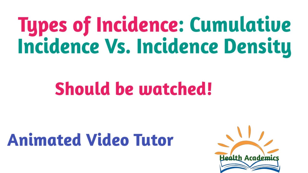 Types of Incidence: Cumulative incidence Vs. Incidence density, Animated Video Tutor, Epidemiology