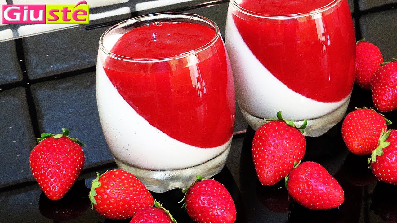 Panna cotta et coulis de fraises