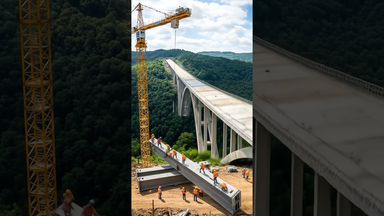 Arch Bridge collapsed into the ground while under construction.