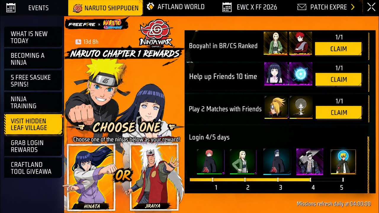 Finally Naruto Chapter 1 Returns with Free Rewards 😘 Chapter 1 Return | Gift Store Update | FF Ne...