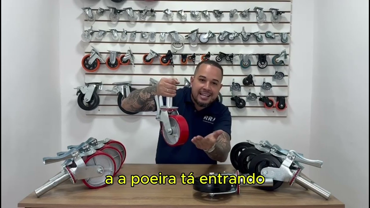 Kit 4 Rodizios Andaime Construção Civil PU 6