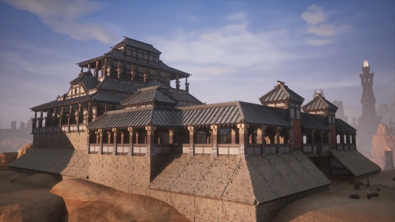 how to build a chinese / japanese palace - Conan Exiles age of sorcery [ timelapse ]