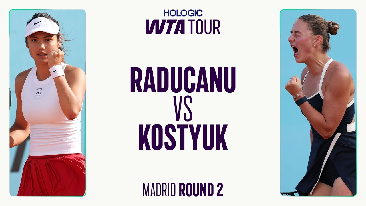 Marta Kostyuk vs. Emma Raducanu | 2025 Madrid Round 2 |  WTA Match Highlights
