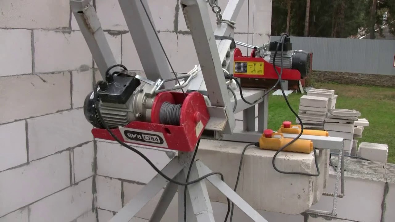 Самодельный подъемный кран для укладки газобетона