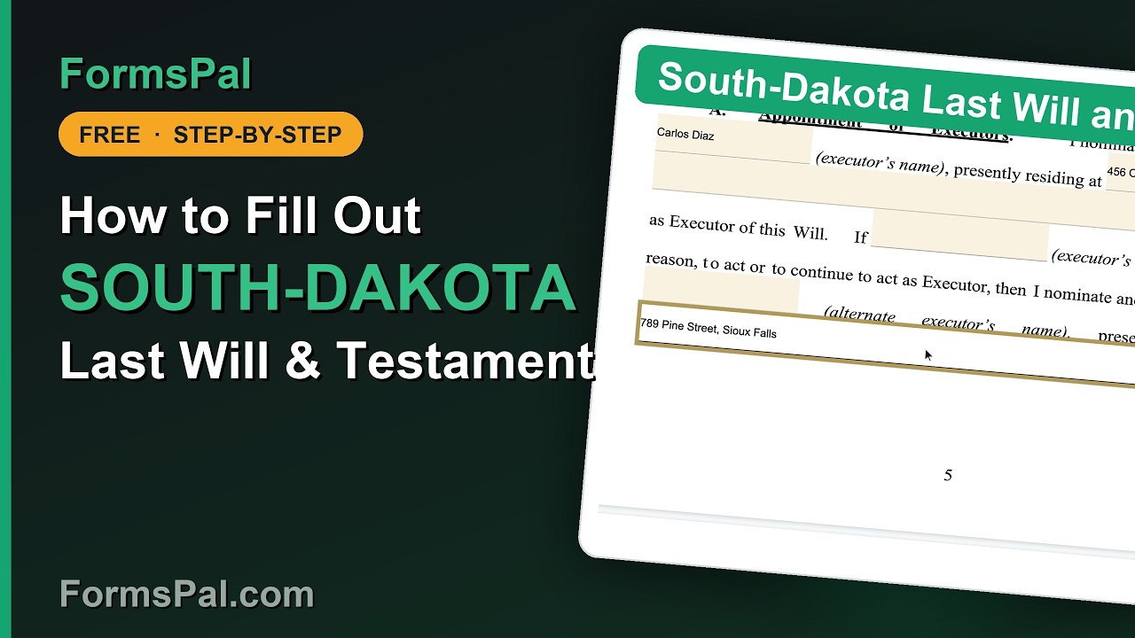 How to Fill Out a South Dakota Last Will and Testament (Step by Step, Free Template)
