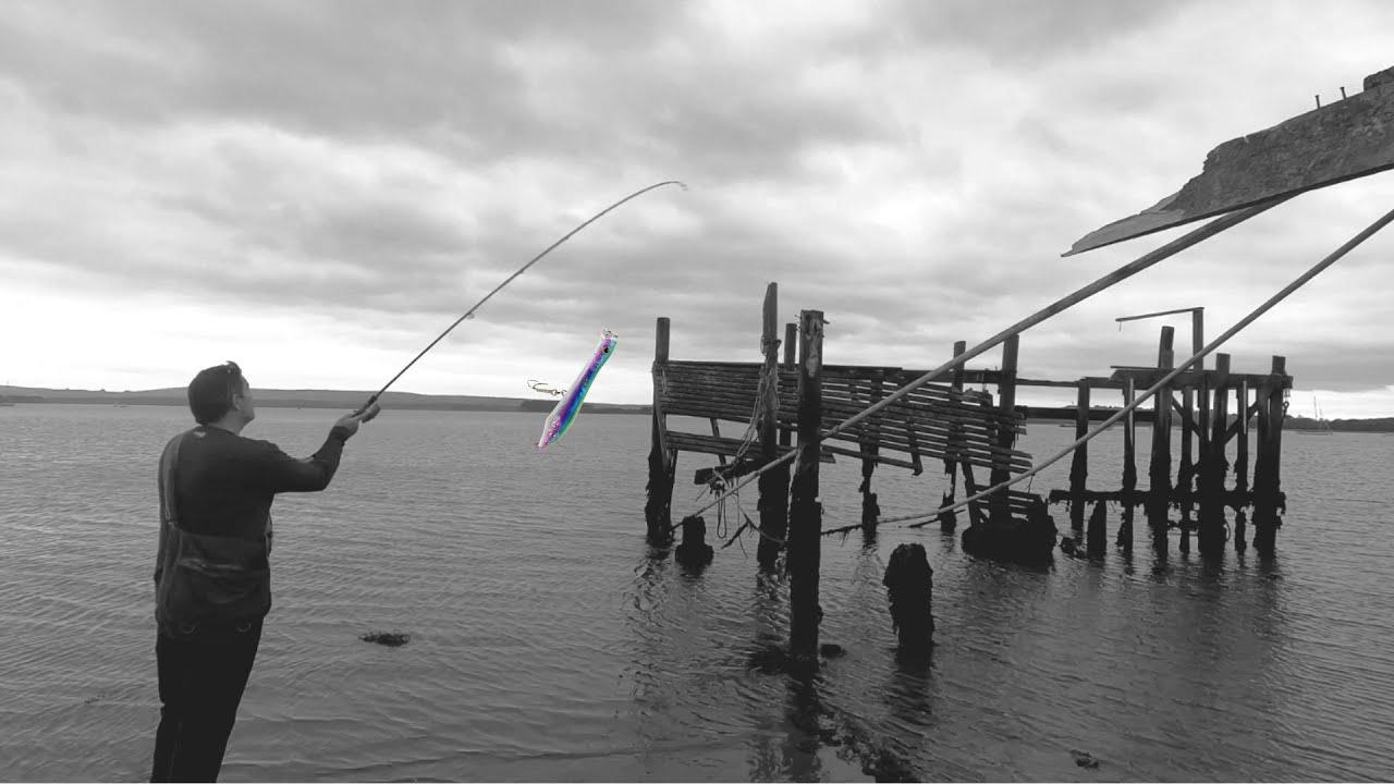 Lure fishing by an abandoned jetty!