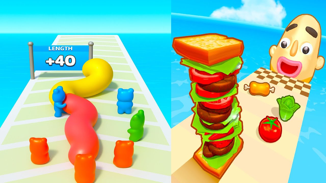 Sandwich Runner VS Gummy Worm Go! || Epic🔥 Max Levels Unlocked | Full Gameplay Walkthrough #346