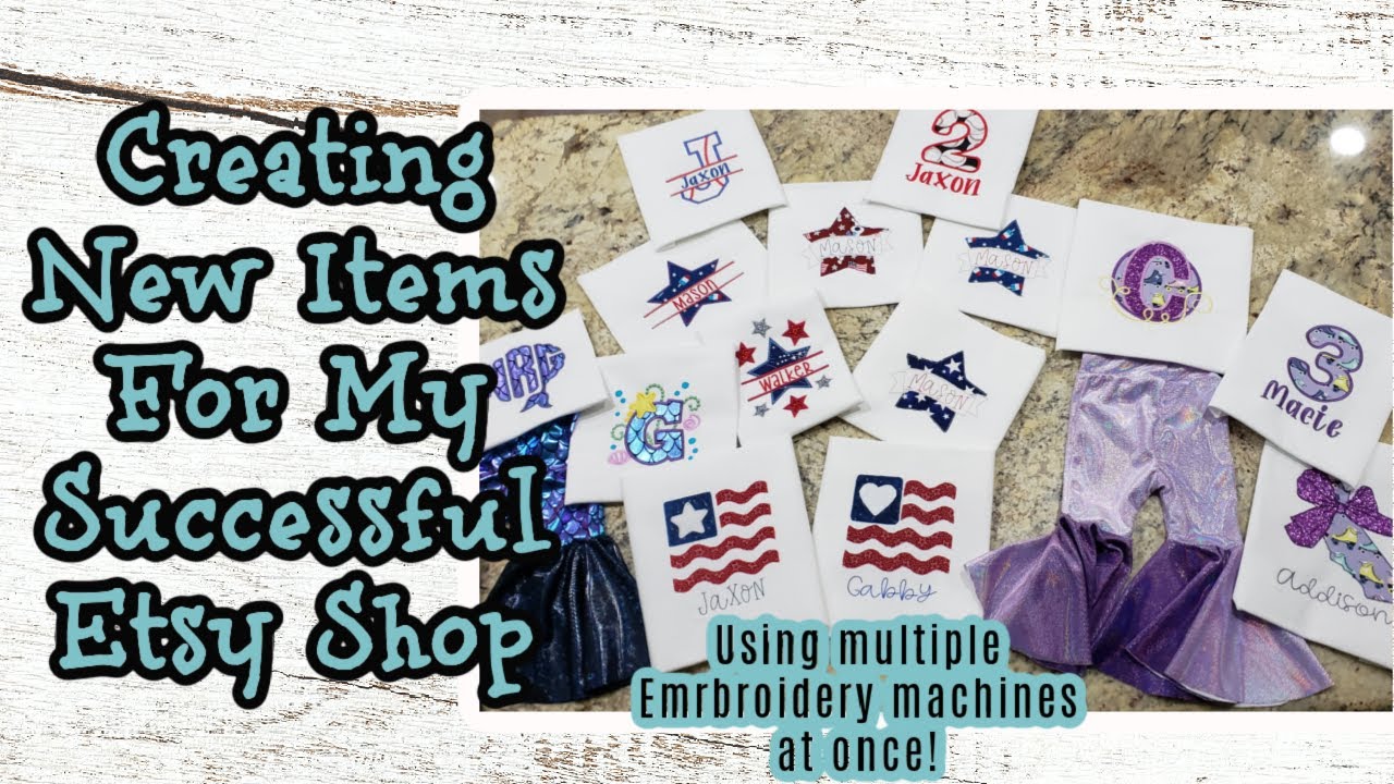 Using Multiple Embroidery Machines To Embroider Shirts For My Successful Etsy Shop / Studio Vlog