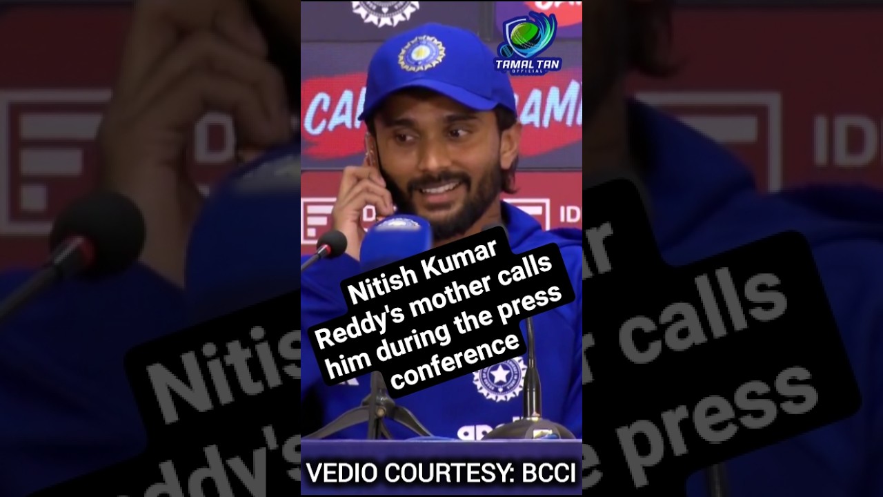 Nitish Kumar Reddy's mother calls him during the press conference