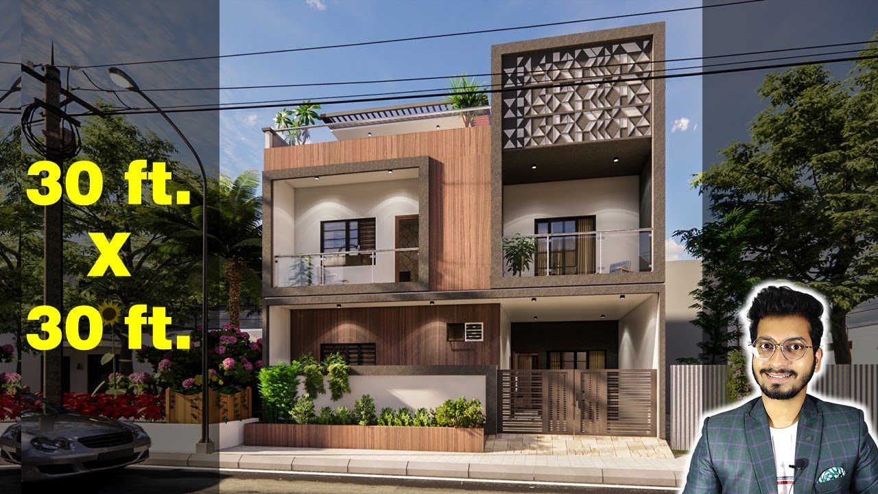 30X30 Feet House Design 3D | 100 Gaj | 900 sqft | 30*30 house design | 9X9 Meter  || DV Studio