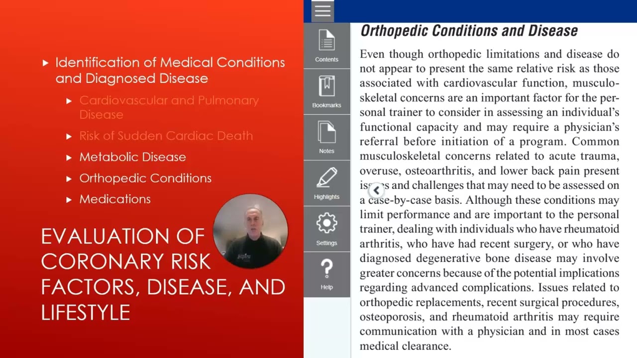 NSCA Ch#9 Presentation #3 Evaluation of Coronary Risk Factors, Disease and Lifestyle