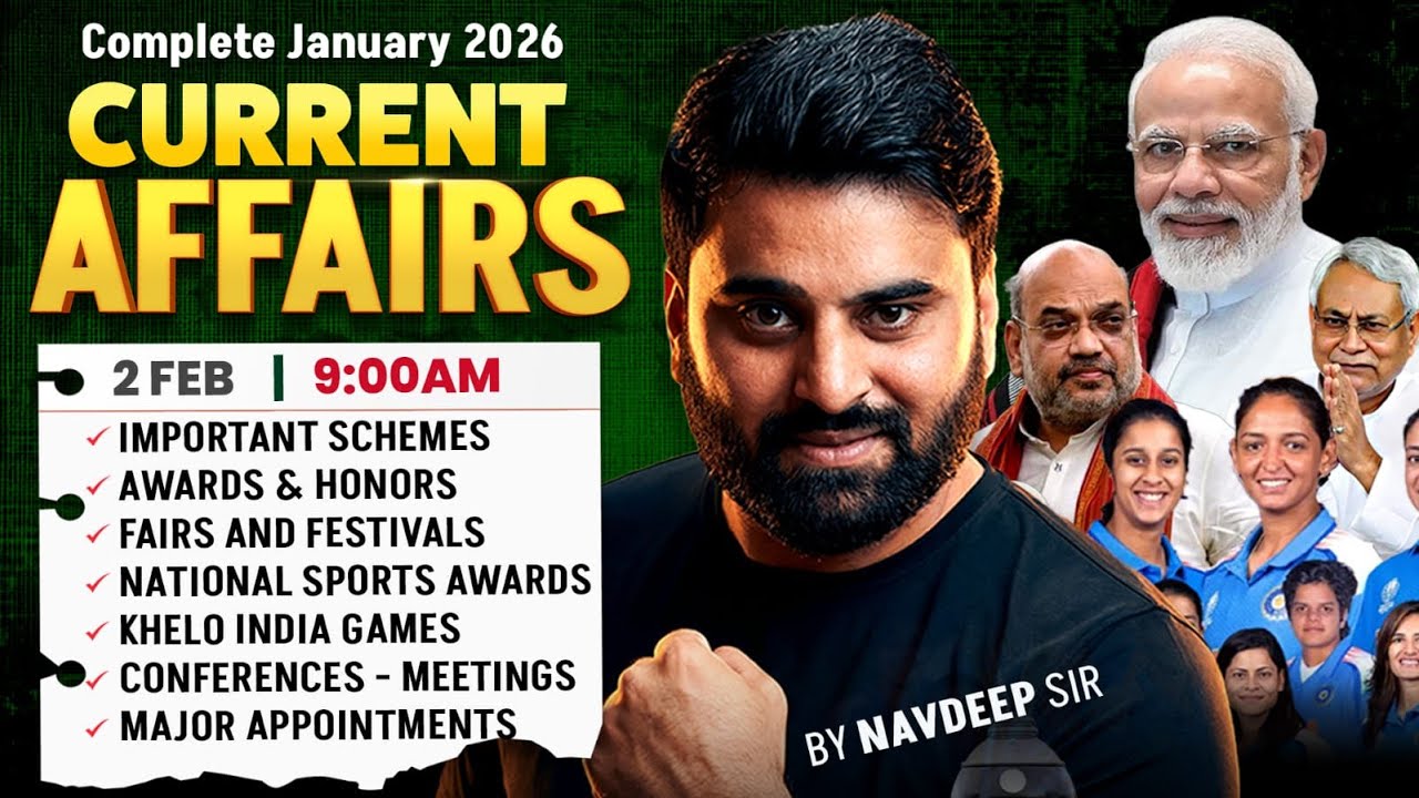 Monthly Current Affairs | Complete January Current Affairs 2026 | Current Affairs 2026 | Navdeep Sir