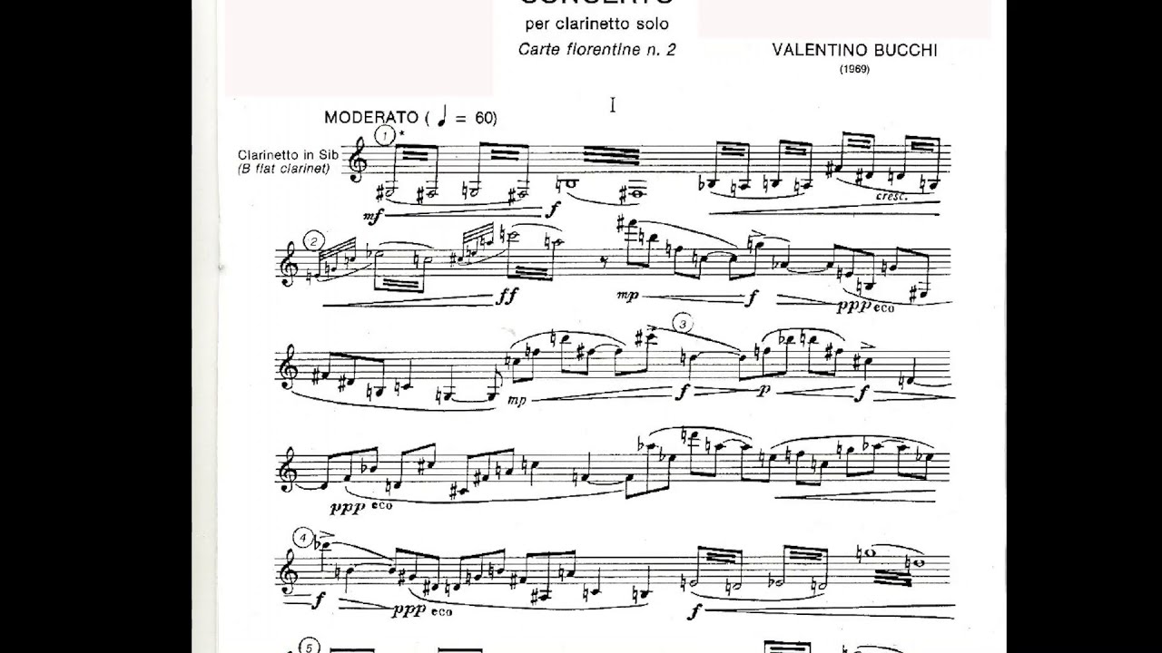 BUCCHI - Concerto per solo clarinetto