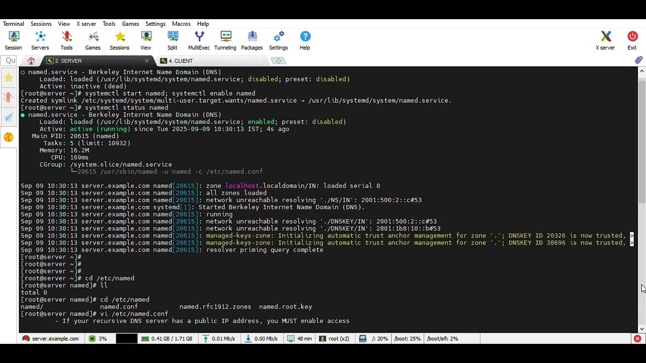 LINUX DNS SERVER CONFIGURATION in Rocky Linux 9.6