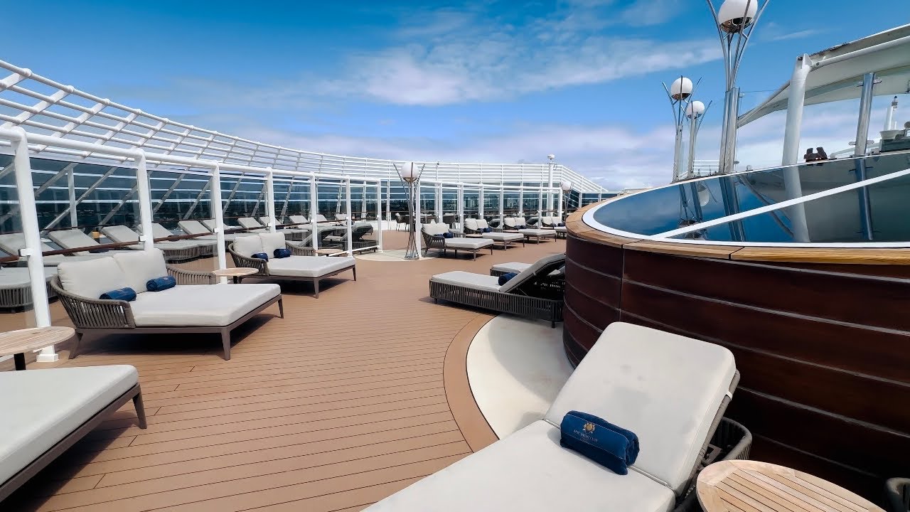 MSC Divina 18th deck yacht club pool area tour