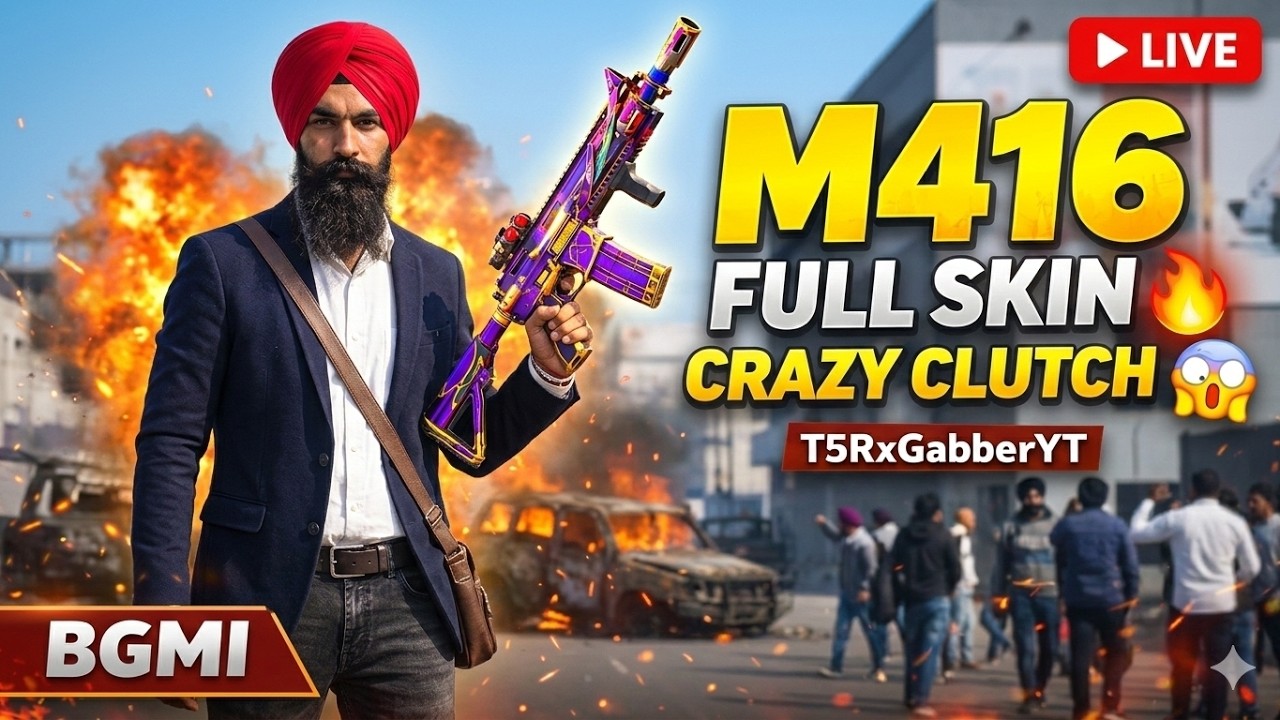 M416 Max Skin + Crazy 1v4 Clutch! 🔥 | BGMI Live Road to Conqueror 🏆 #bgmi #bgmilive #pubglive