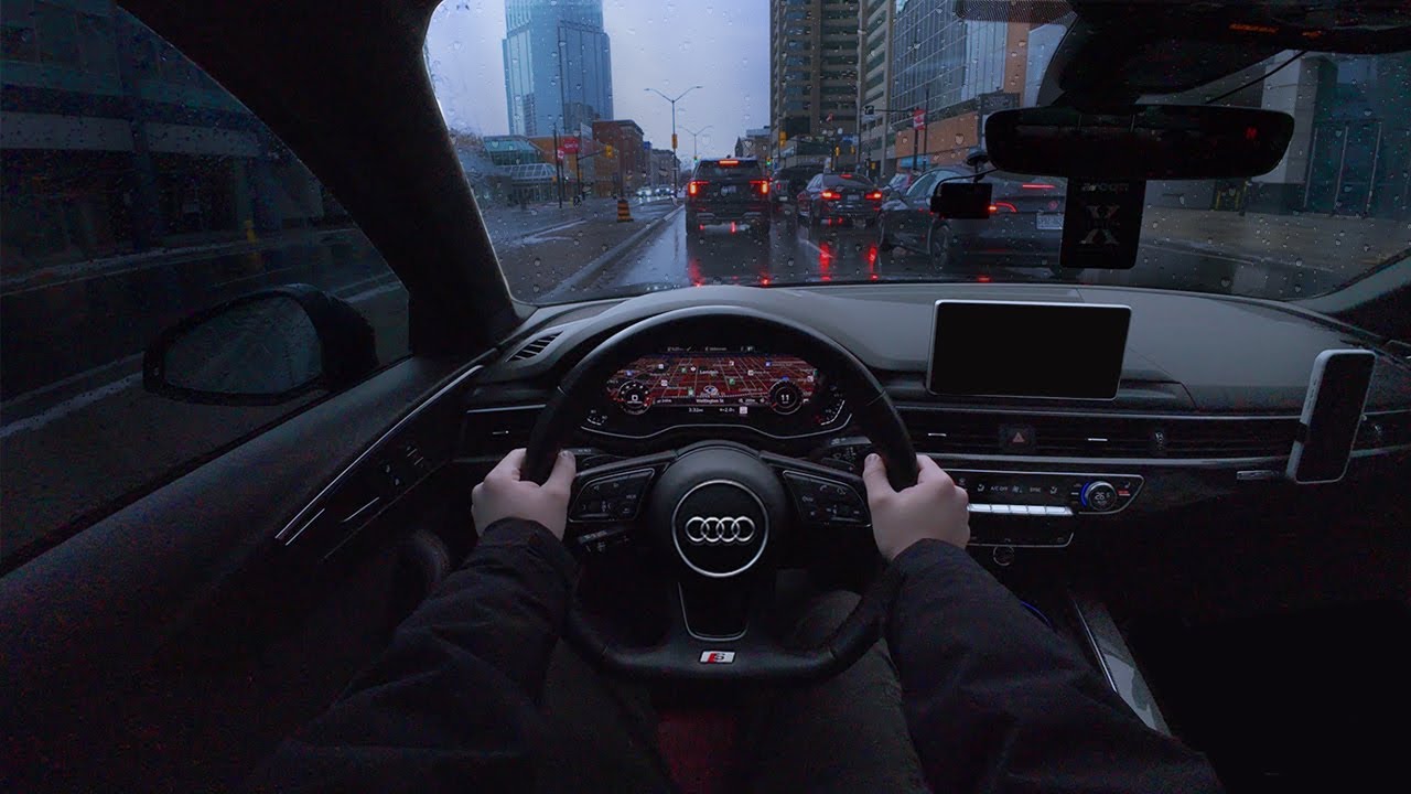 Audi S4 B9 in the City | POV Drive in the Rain