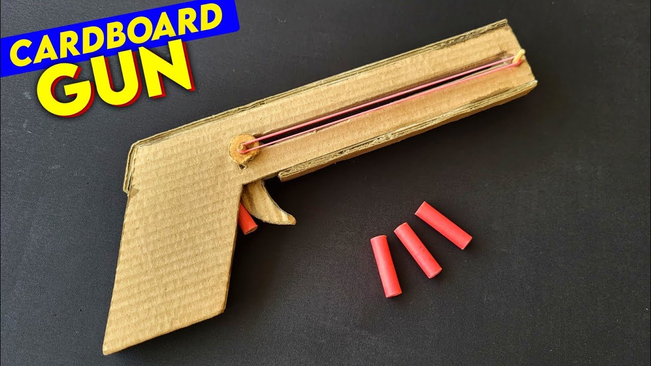 Best Powerfull Cardboard Gun|how to make gun at home |superb & fastest shooting rubberband Gun 🔫