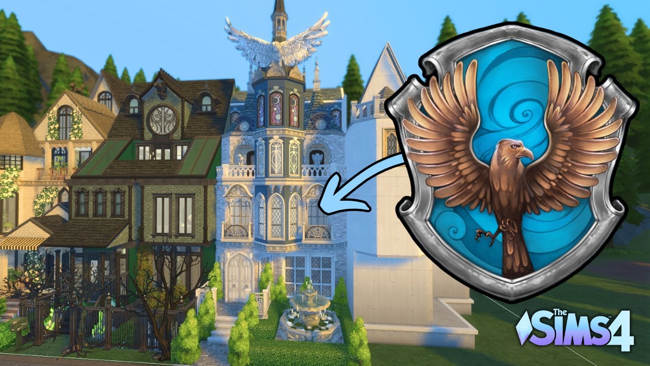 Would you live in this Ravenclaw Townhouse? 💙 Speed Build 💙 SIMS 4 - Lots of Magical CC