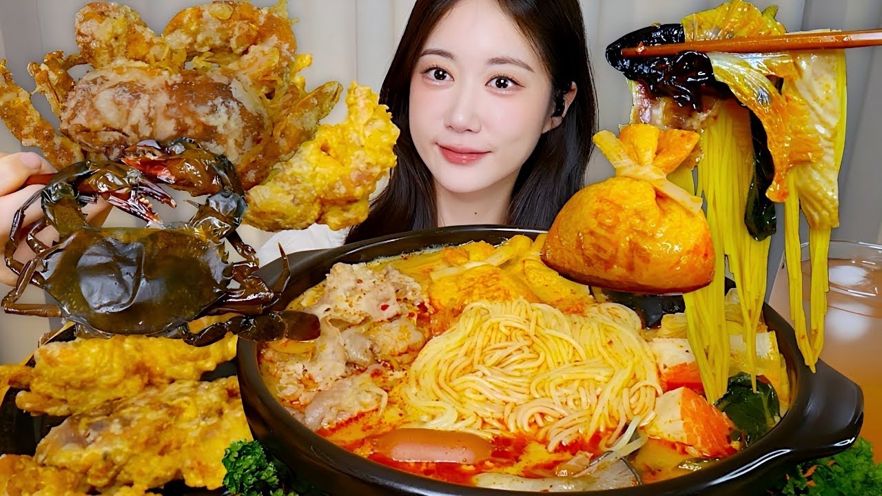 얼얼한 마라탕에 소프트쉘크랩 먹방 까지🦀✨마라탕 먹방❤️‍🔥 Malatang + Soft Shell Crab マーラータン + ソフトシェルクラブ |  Mukbang ASMR