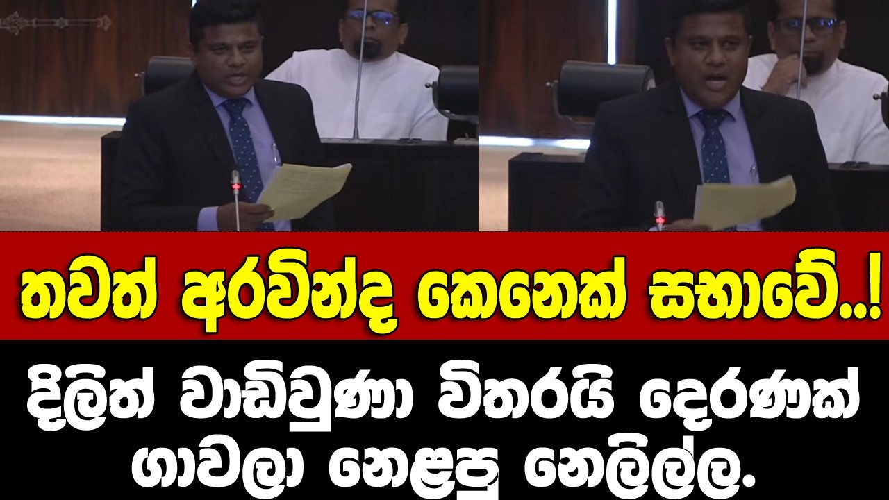 තවත් අරවින්ද කෙනෙක් සභාවේ. දිලිත් වාඩිවුණා විතරයි දෙරණ ගාවලා නෙළපු නෙලිල්ල.