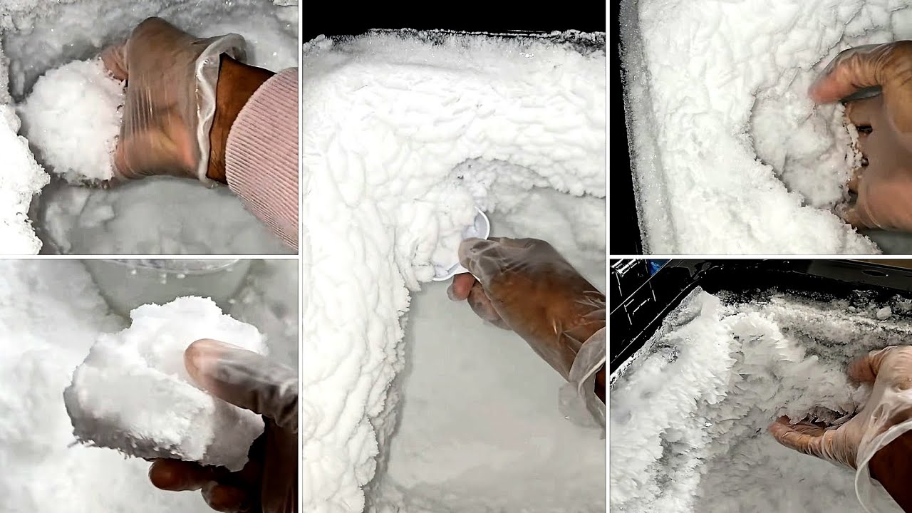 ICE EATING FLAKY FREEZER FROST ASMR COMPILATION TIKTOKER COMPLETE332