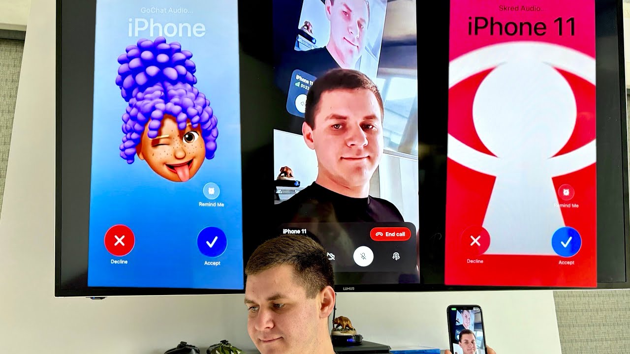 Incoming Video Call Social Media Skred+GoChat+Tawasal | Smart TV Receiver + iPhone 11+Google Pixel 6