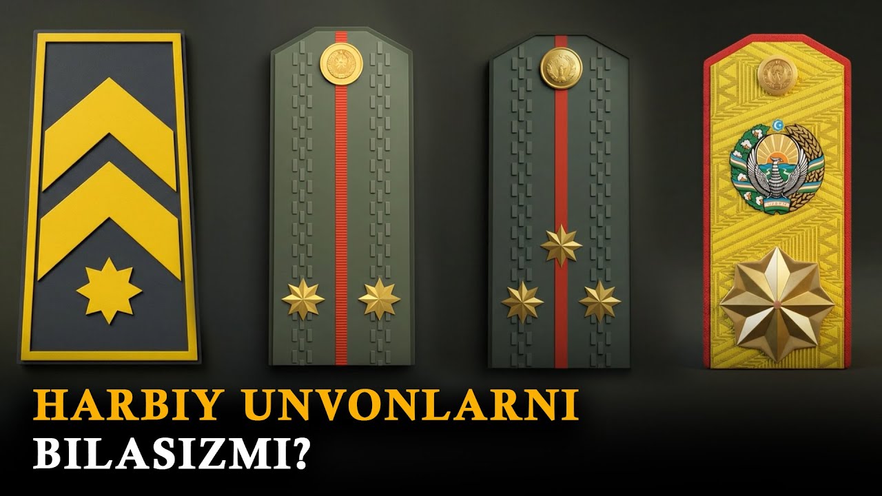 Oʻzbekiston armiyasidagi harbiy unvonlarni bilasizmi?