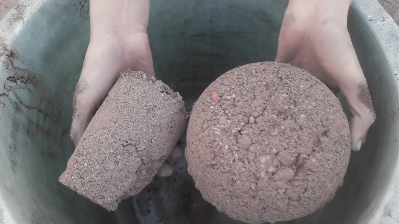 brown red mini cups+plates 🥁💯dry crumbs in huge bucket 🪣+water ASMR crumbling 💦