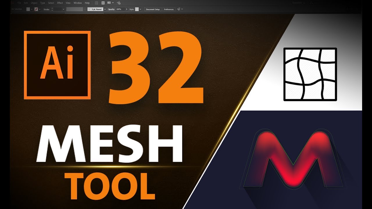 أداة المش تول في الاليستريتور MESH Tool in Adobe Illustrator CC 2017 #32