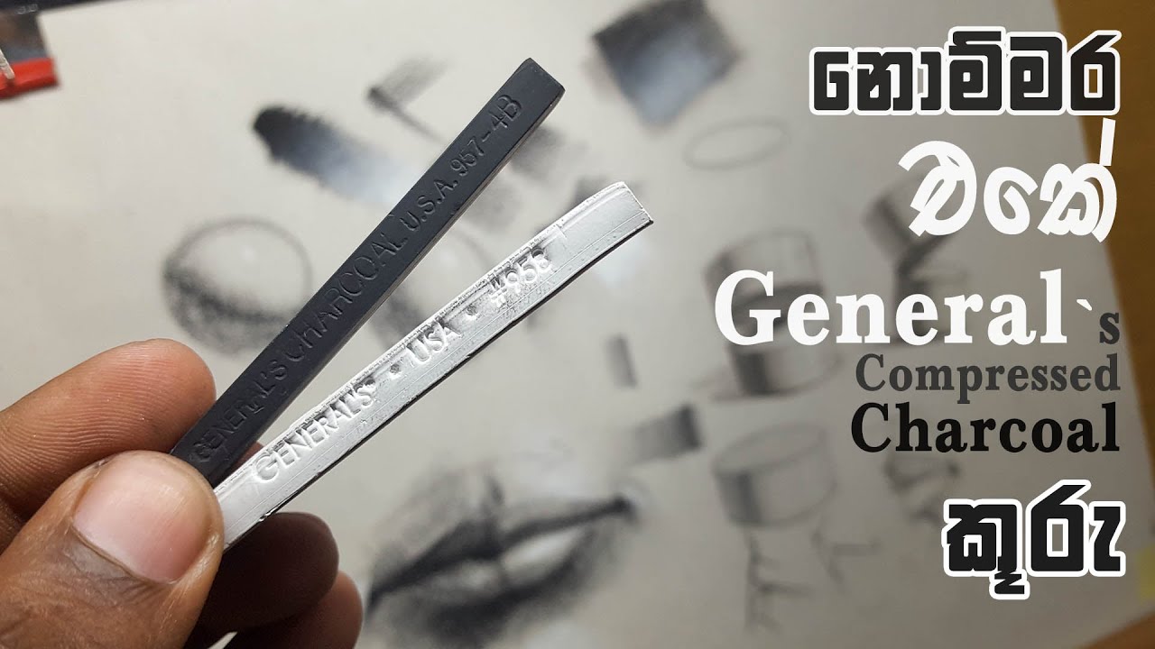 අංක 01 Compressed charcoal |Genarals charcoal pencils test | AL Kalakaraya