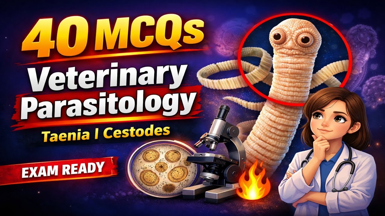 “Veterinary Parasitology QUIZ 🔥 | 40 MCQs on Taenia, Cestodes & Parasite Basics | Exam Ready”