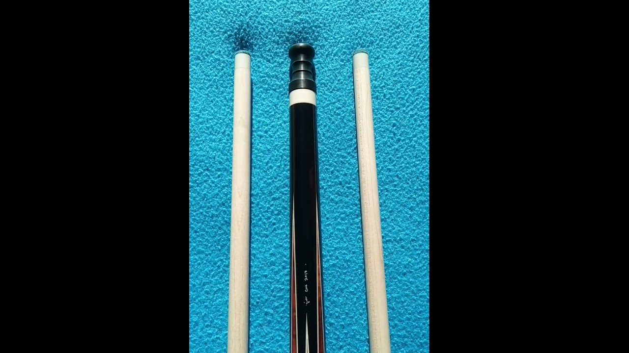 JD Custom Cues - 2017 Ebony with Ivorine re-cut into Amboyna Points