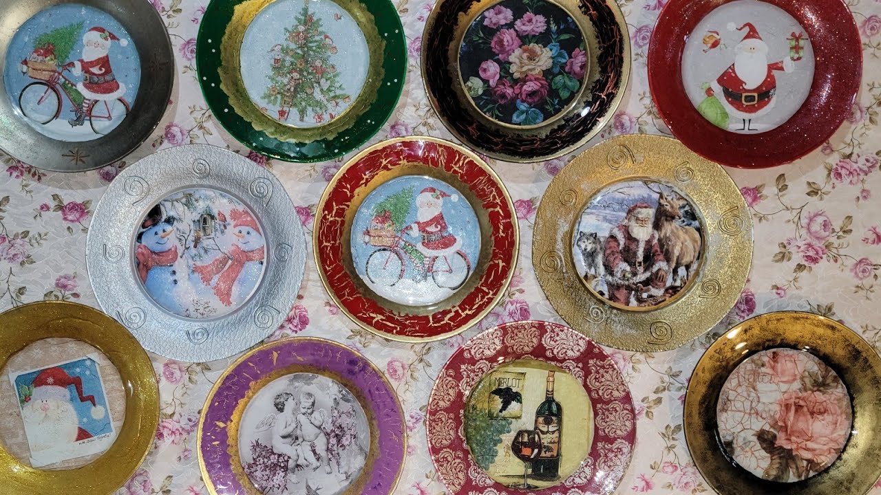How To Make Decorative - Useable Plate(Decoupage) / Como Hacer Plato Decorativo y Usable!